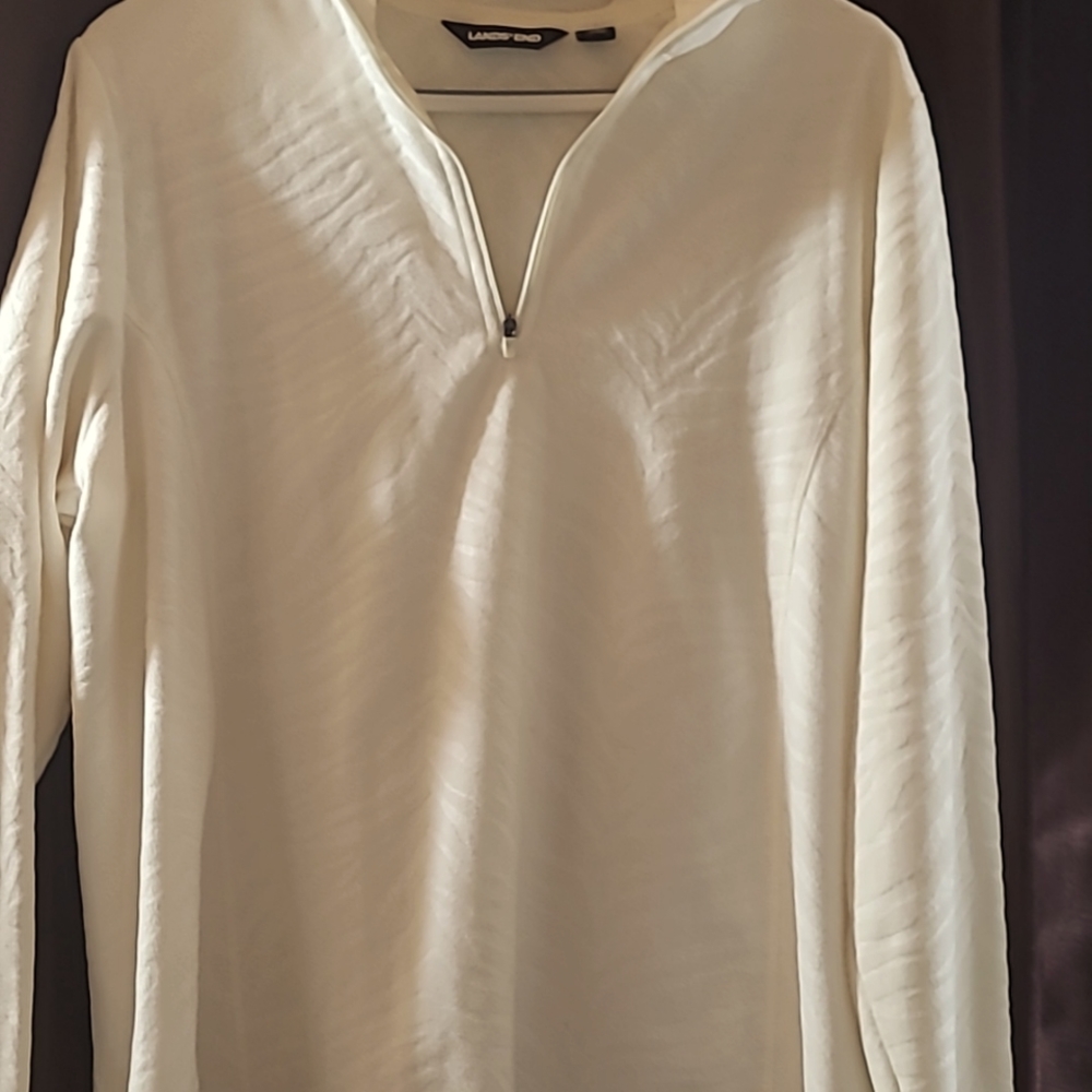 Lands'End Cream Fleece Size L